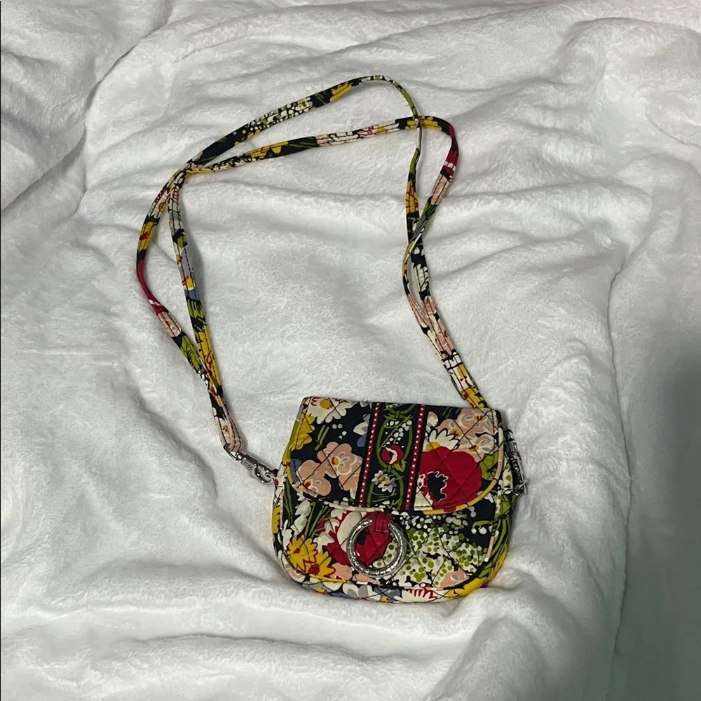 Vera Bradley Floral Crossbody Bag in Red and Green